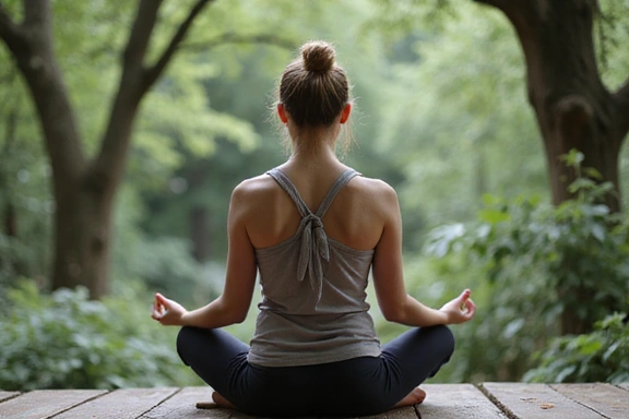 Zdjęcie osoby medytującej w spokojnym otoczeniu