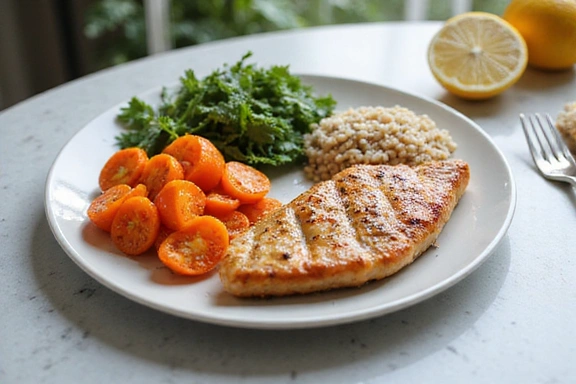 Zdrowy posiłek z kolorowymi warzywami i świeżymi składnikami